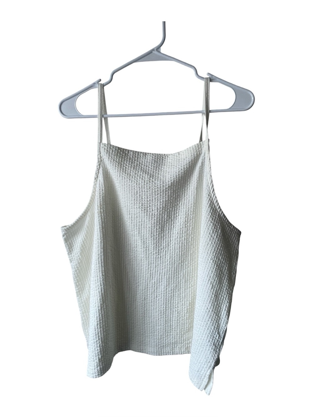 Madewell Ivory Textured Spaghetti-Strap Cami